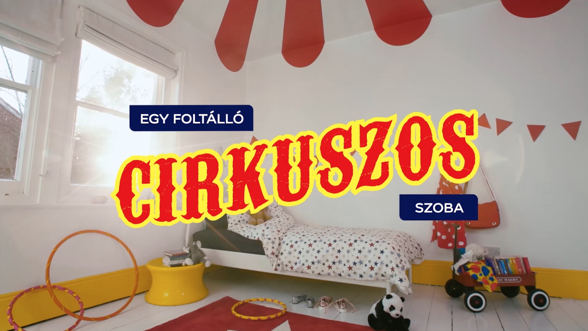Gyerekeknek: egy foltálló cirkuszos szoba Gyerekeknek: egy foltálló cirkuszos szoba